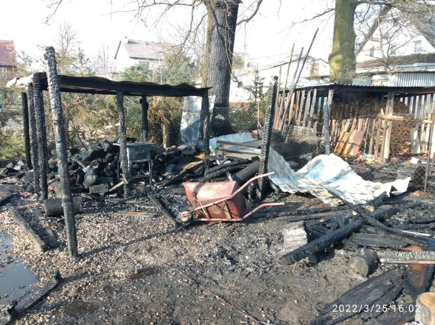 Pożar w Jerzmanowicach w powiecie legnickim. Spłonęła wiata i zaparkowany pod nią samochód. W pożarze zginął pies 