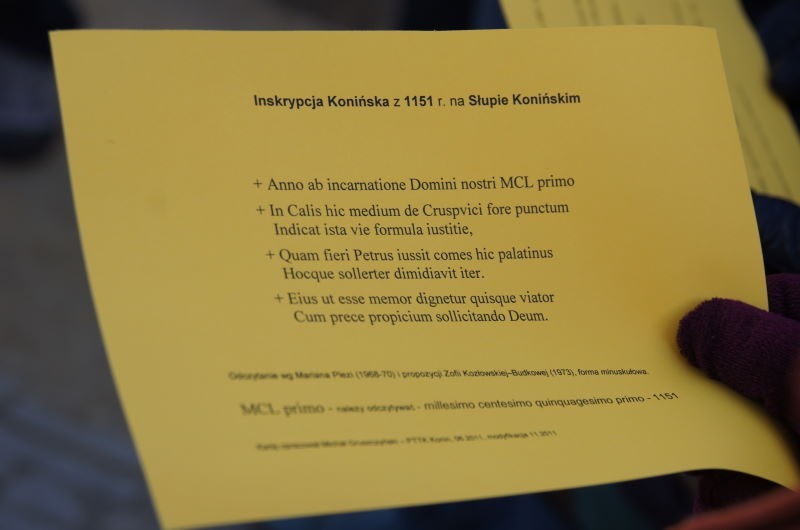 Inskrypcja na konińskim słupie to najstarszy wiersz w Polsce