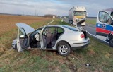 Wypadek w Krzepicach. Dwie osoby trafiły do szpitala