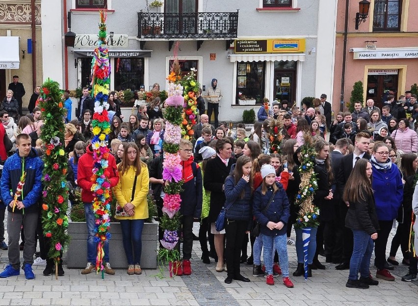 Młodzi z całej diecezji i piękne palmy podczas Niedzieli Palmowej w Sandomierzu
