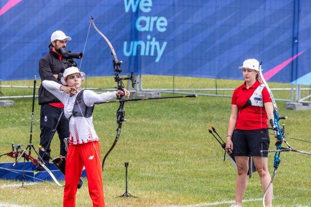 Magdalena Śmiałkowska podczas startu na igrzyskach europejskich w Krakowie