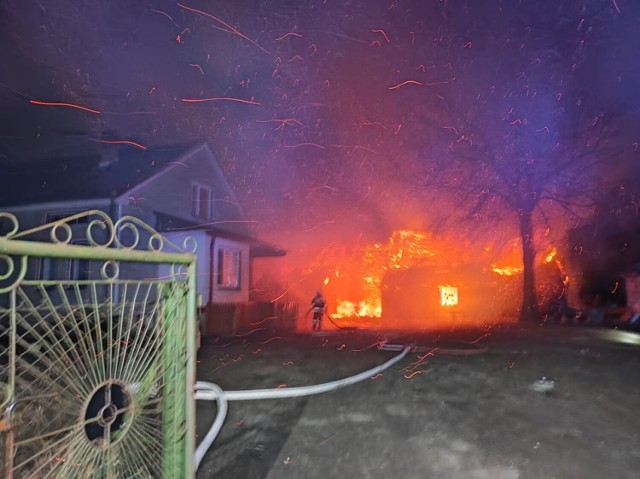 Pożar stodoły w Delastowicach na Powiślu Dąbrowskim