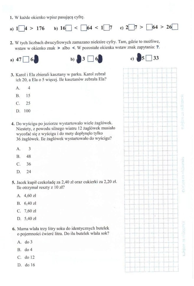 Sprawdzian trzecioklasisty 2012 [TESTY, ROZWIĄZANIA]