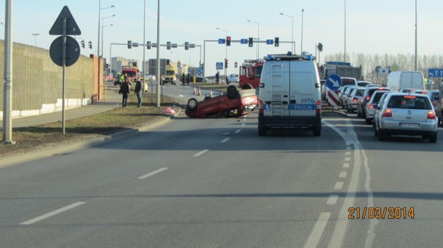 Wypadek na węźle Poznań-Luboń