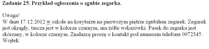 SPRAWDZIAN SZÓSTOKLASISTY CKE 2013 ARKUSZE ODPOWIEDZI