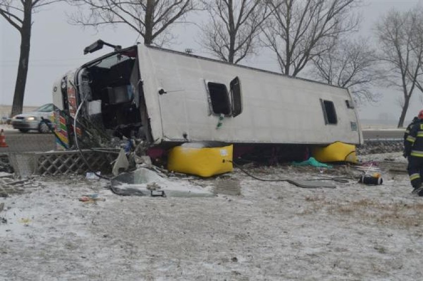 Wypadek autokaru koło Włocławka