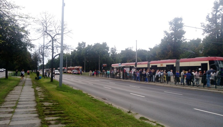 Awaria tramwaju w Gdańsku przy ul. Traugutta