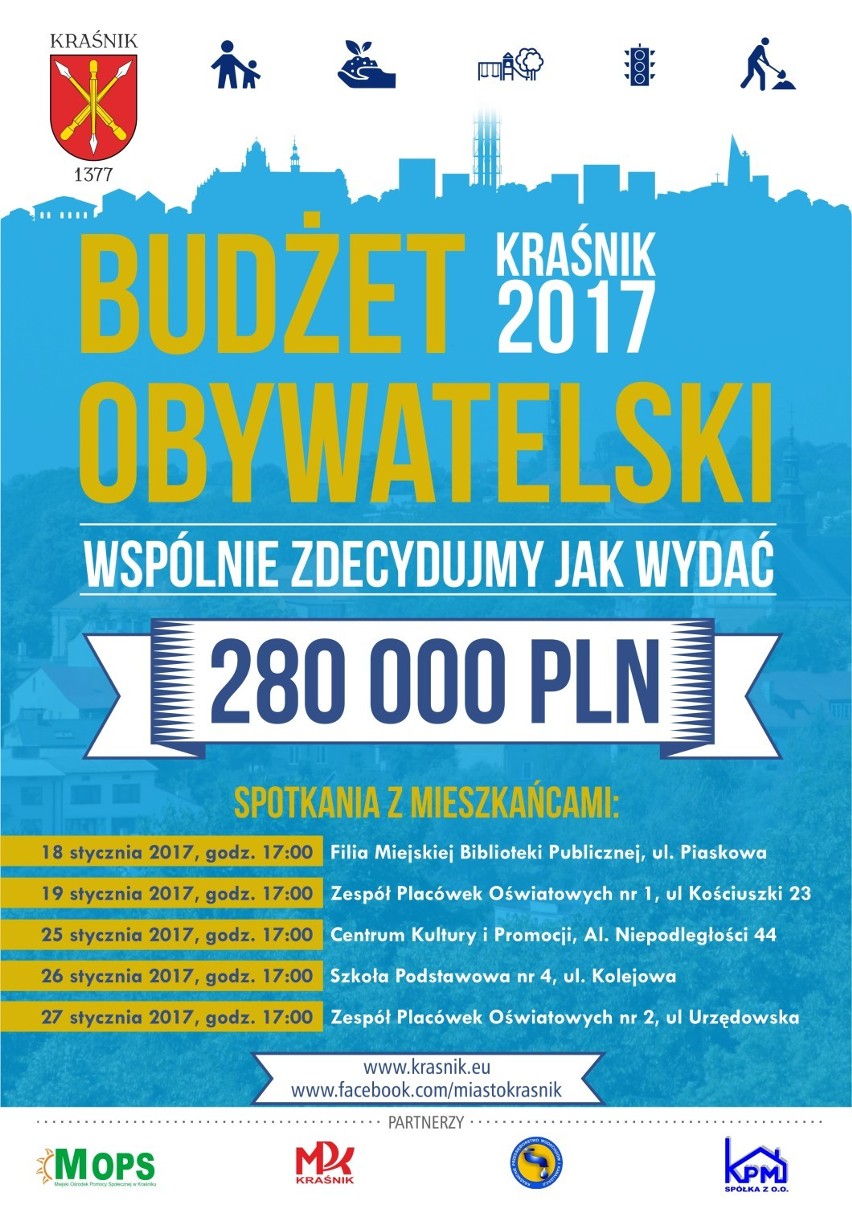 Budżet obywatelski w Kraśniku: Ruszają konsultacje z mieszkańcami. Sprawdź terminy spotkań