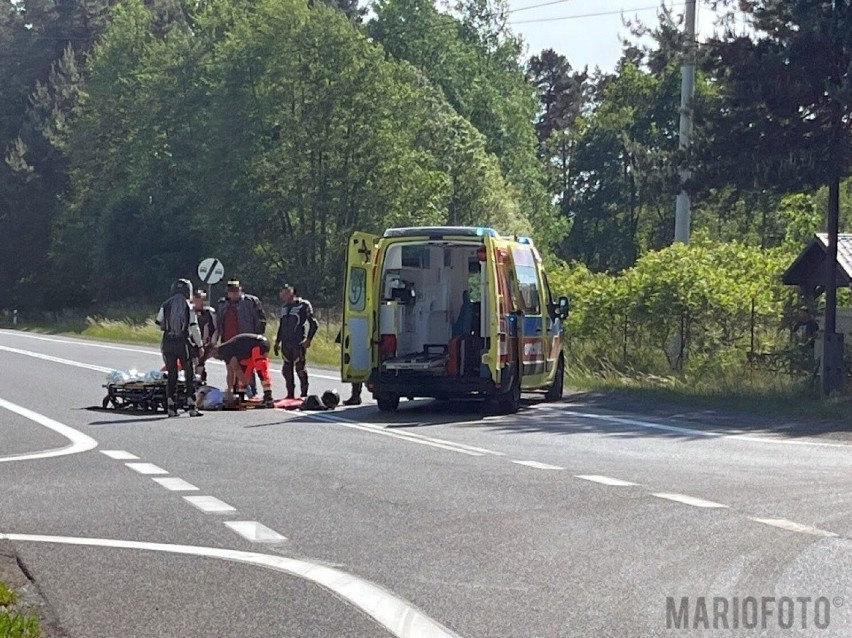 Wypadek motocyklisty na DK 45.