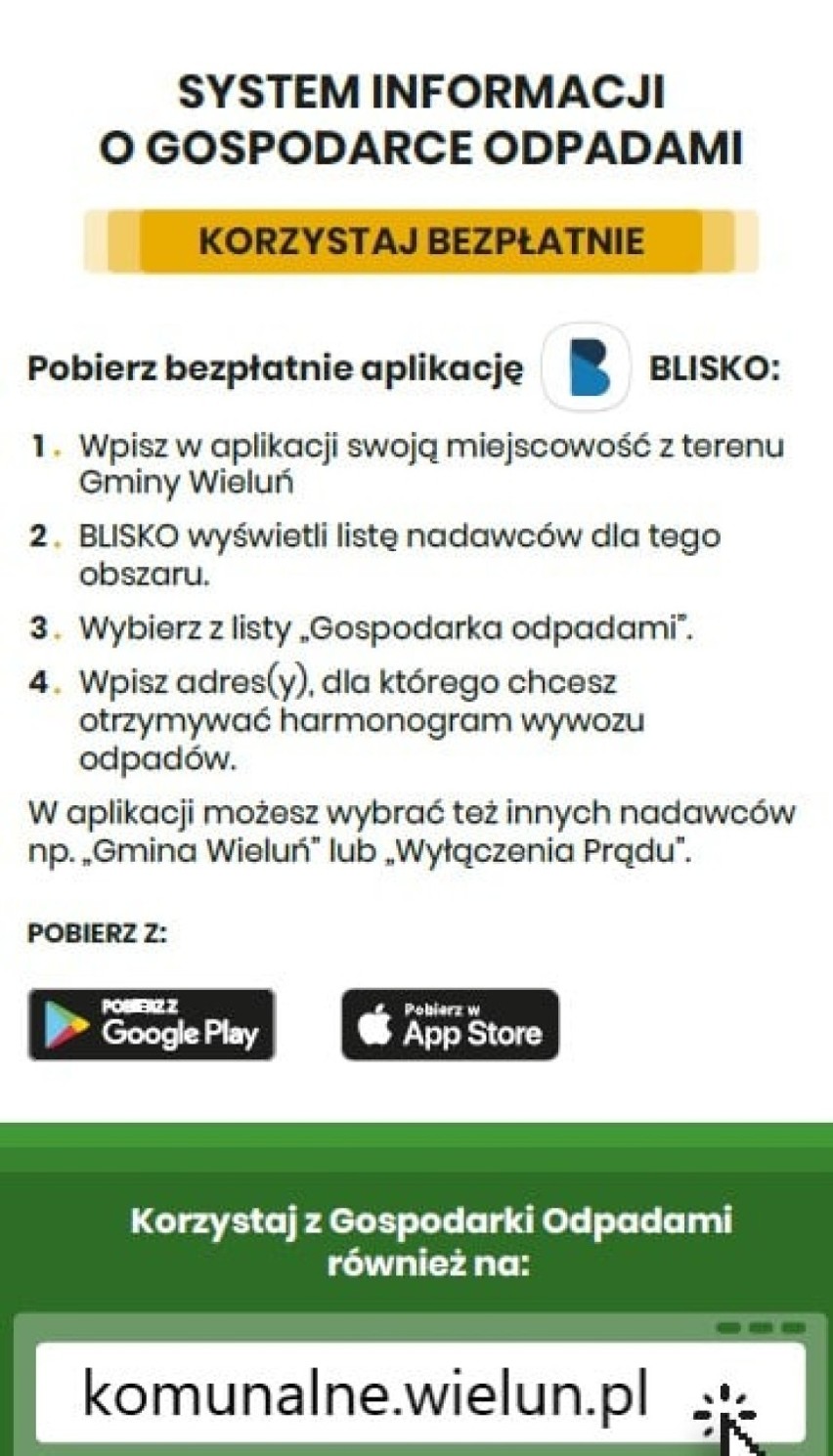 Odpady w gminie Wieluń: aplikacja powiadomi o terminie odbioru. PK ma nową stronę internetową