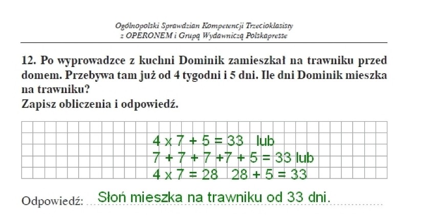 Sprawdzian trzecioklasisty 2014 z Operonem. Matematyka...