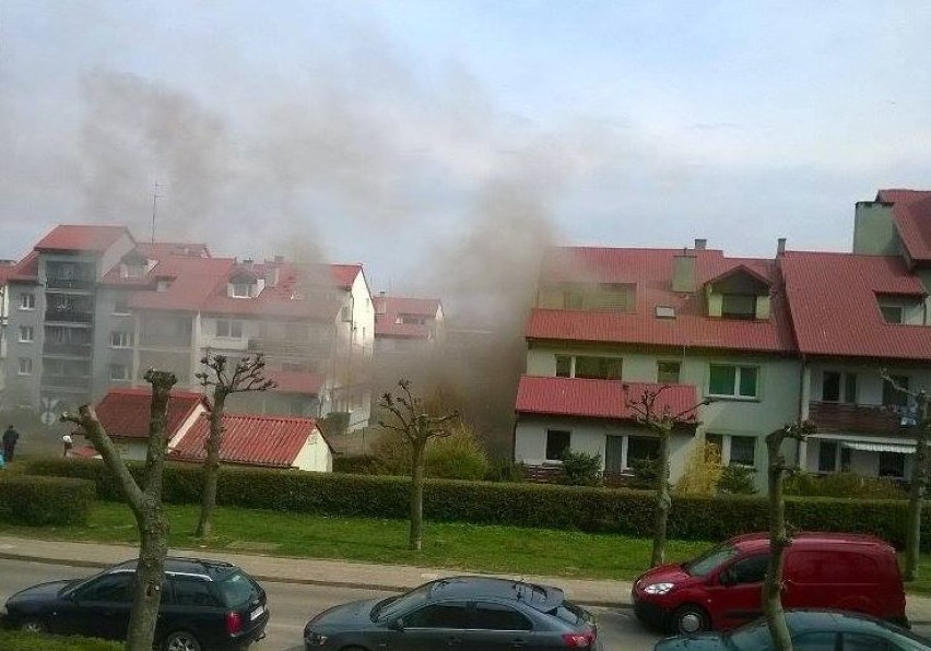 Pożar we Władysławowie obok Domu Rybaka