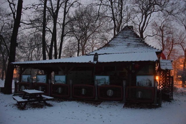 Domek Parkowego w Kaliszu zimową porą