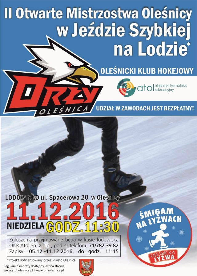 Plakat promujący imprezę Klubu Hokejowego Orły Oleśnica
