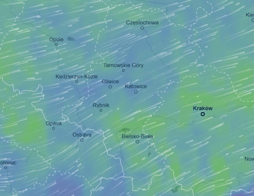 Bardzo silny wiatr w woj. śląskim, z prędkością do 110 km/h - ogłoszono ALERT! RADAR WIATRU LIVE