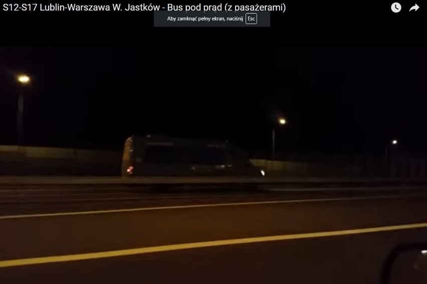 Busem pod prąd na trasie Warszawa Lublin [WIDEO]