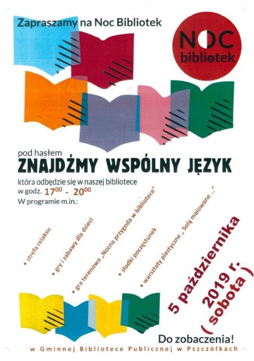 Powiat gdański: Jutro Noc bibliotek - spotkania z gośćmi, wspólne czytanie, gry i zabawy 