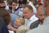 Tłumy na spotkaniu z prezydentem Andrzejem Dudą w Jędrzejowie. Zobacz kto był (NOWE ZDJĘCIA)