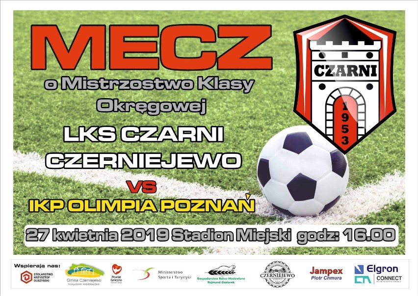 Zapraszamy do kibicowania: mecz LKS Czarni Czerniejewo vs IKP Olimpia Poznań