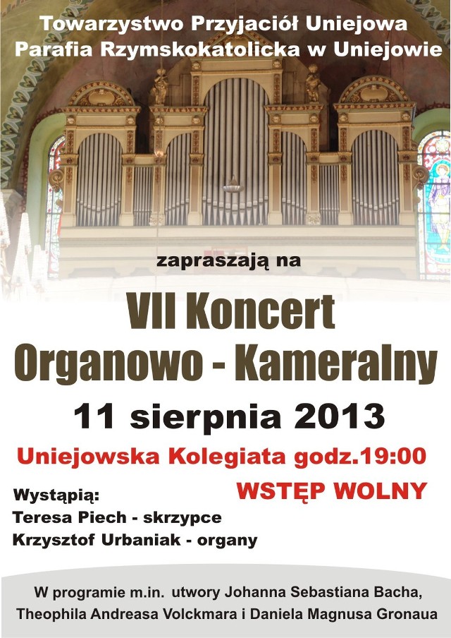 Koncert w Uniejowie w niedzielę o godz. 19