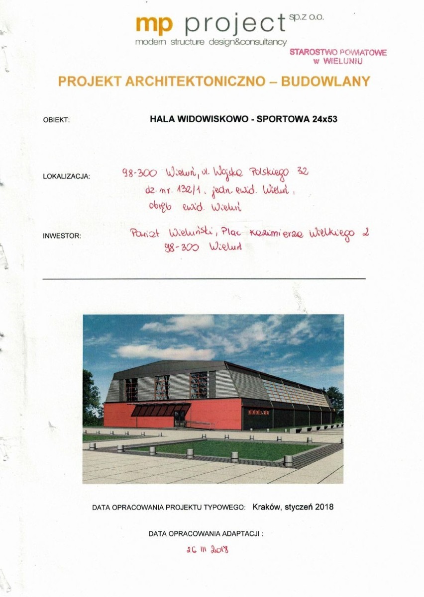 Ogłoszono przetarg na budowę hali sportowo-widowiskowej przy ZS nr 1 w Wieluniu
