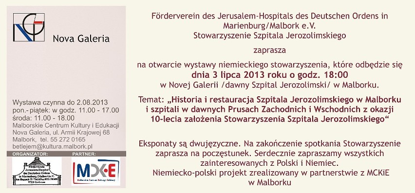 Malbork. 3 lipca otwarcie wystawy o szpitalnictwie w Szpitalu Jerozolimskim