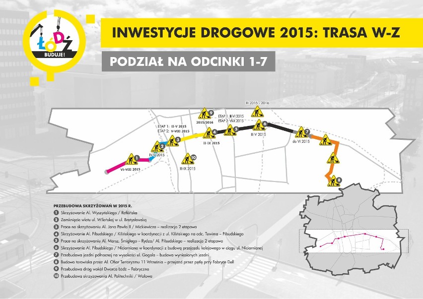 Trasa W-Z. Zamykają skrzyżowanie Piłsudskiego/Kilińskiego.