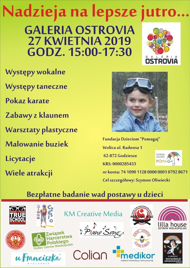 Event charytatywny w Galerii Ostrovia dla 8 letniego Szymona Oliwieckiego