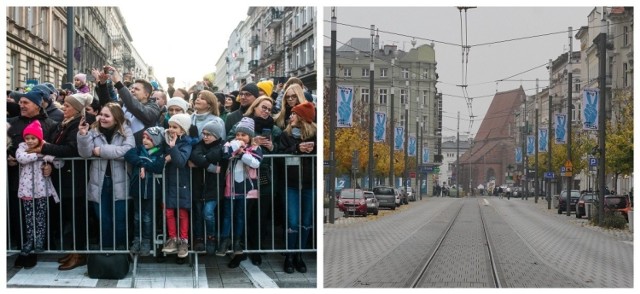 11 listopada 2020 roku, przed południem ulica Święty Marcin świeciła pustkami. Można było spotkać jedynie nielicznych spacerowiczów, którzy nijak mają się do wielotysięcznego tłumu, który każdego roku przyciągały wydarzenia związane z imieninami ulicy. 

Następne zdjęcie ------>