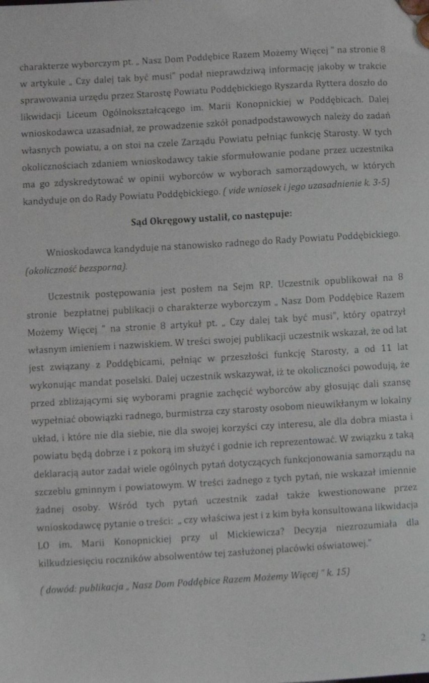 Wybory samorządowe 2018. Wniosek starosty poddębickiego...