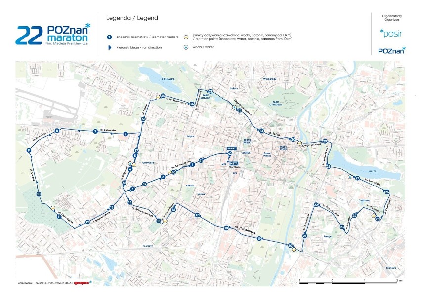 Tak prezentuje się trasa 22. Poznań Maratonu, który...