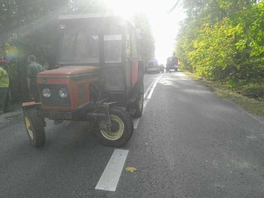 Wypadek na drodze między Alfonsowem a Dąbrową pod Paradyżem w powiecie opoczyńskim