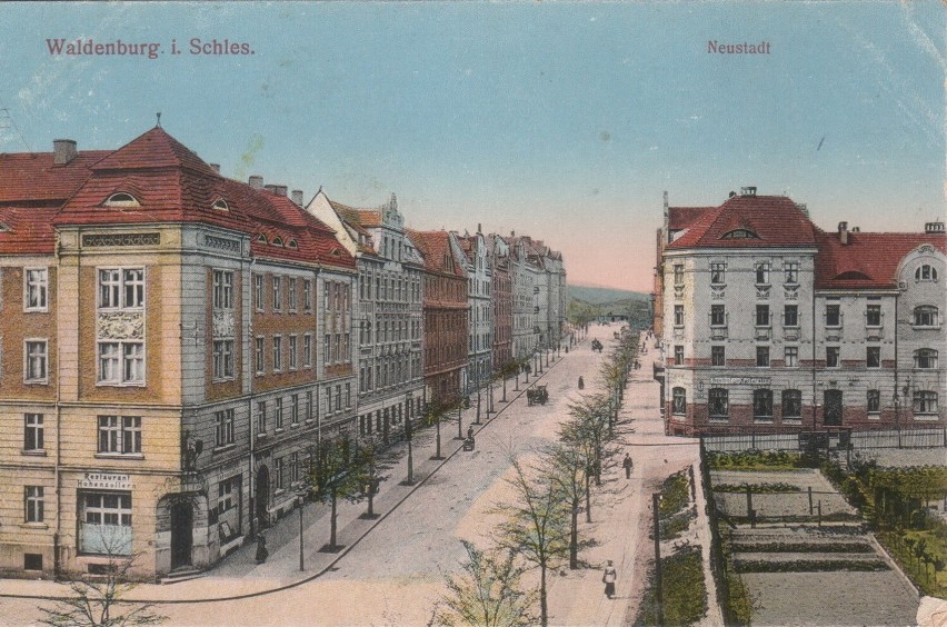 Ulica Józefa Piłsudskiego w Wałbrzychu na przedwojennych zdjęciach