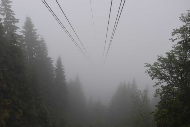 Gęsta mgła zupełnie uniemożliwia podziwianie tatrzańskich widoków