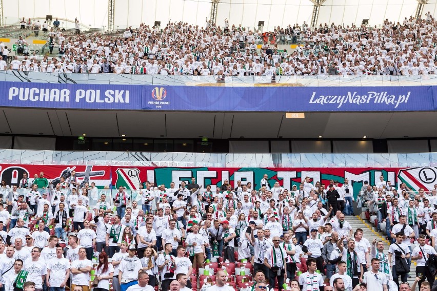 Puchar Polski, finał. Kibice na meczu Legia Warszawa-Lech...