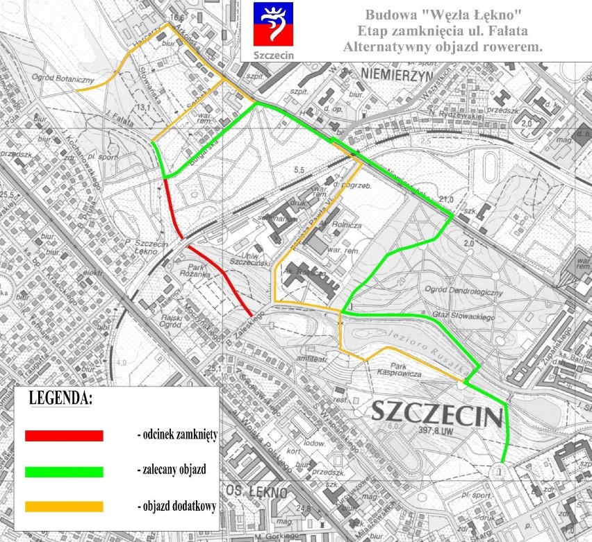 Budowa węzła Łękno w Szczecinie. Zmiany w organizacji ruchu #1 [MAPA]