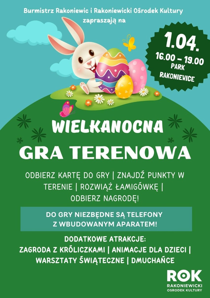 Spotkanie z zajączkiem w Rakoniewicach. Jakie atrakcje czekają na dzieci?