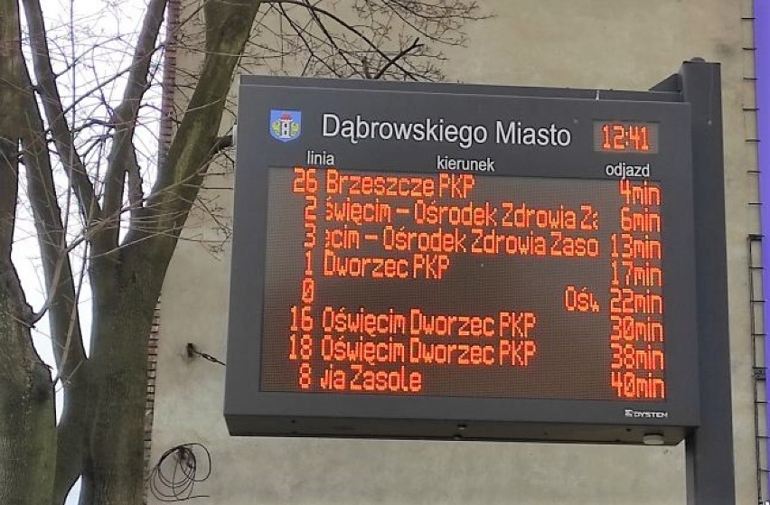 Na przystankach w Oświęcimiu zaczęły działać tablice...