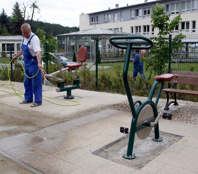 Tak wygląda siłownia "pod chmurką" w Sopocie.