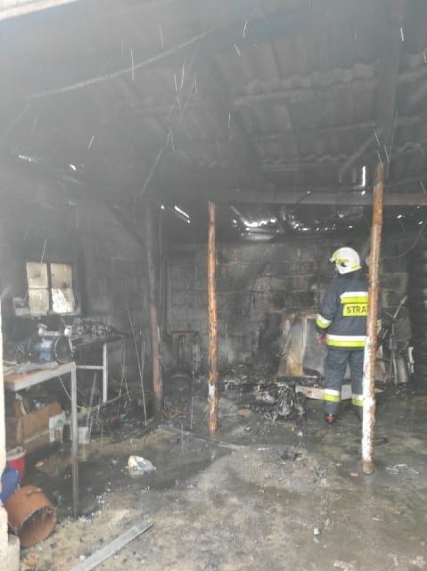 Pożar garażu w Malankowie. Działały OSP Lisewo, OSP Pniewite...