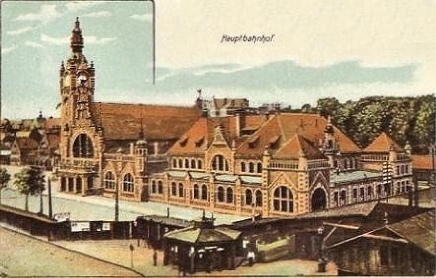 1900 r. Dworzec Główny w Gdańsku. Danzig Hauptbanhof