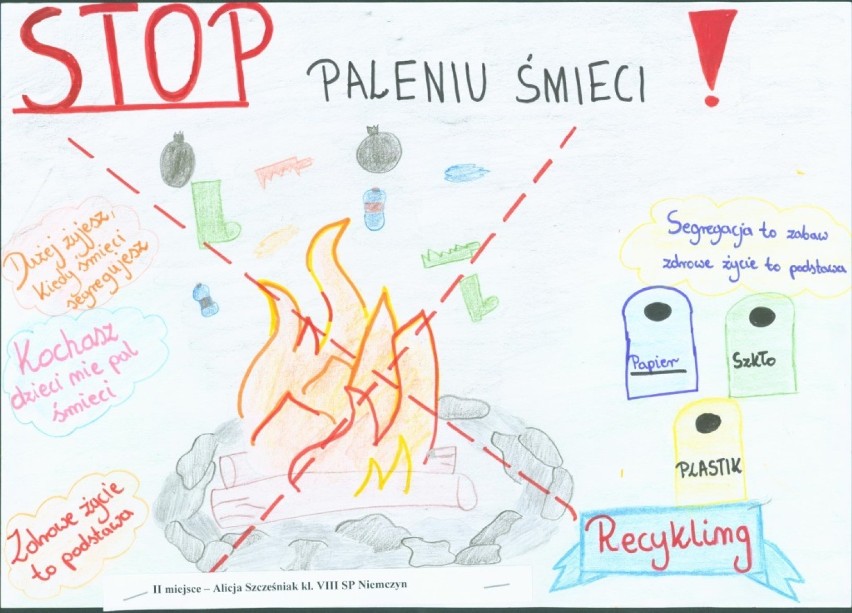Jak dzieci z gminy Damasławek rozumieją zakaz palenia śmieci? Zobacz wszystkie prace konkursowe 