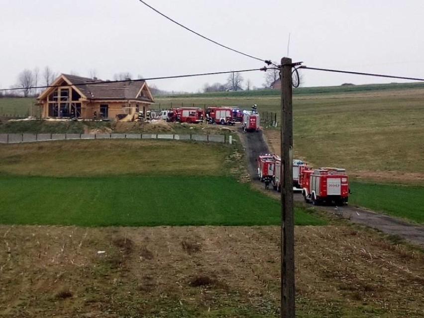 Wojnarowa. Pożar w budynku w trakcie budowy. W środku przebywały osoby