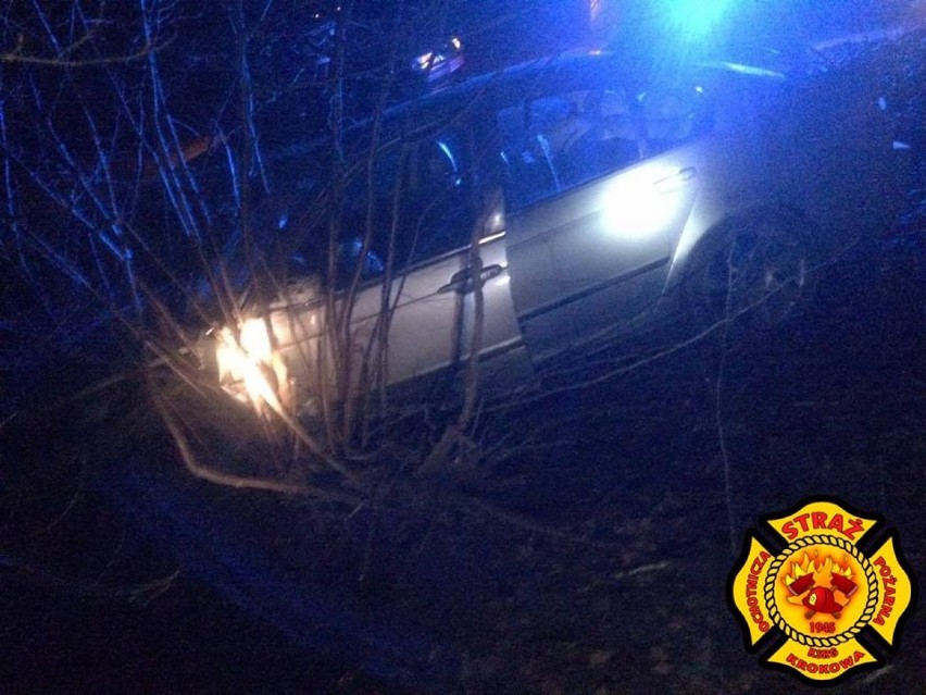 Wypadek w Krokowej: pijany kierowca uciekł z miejsca