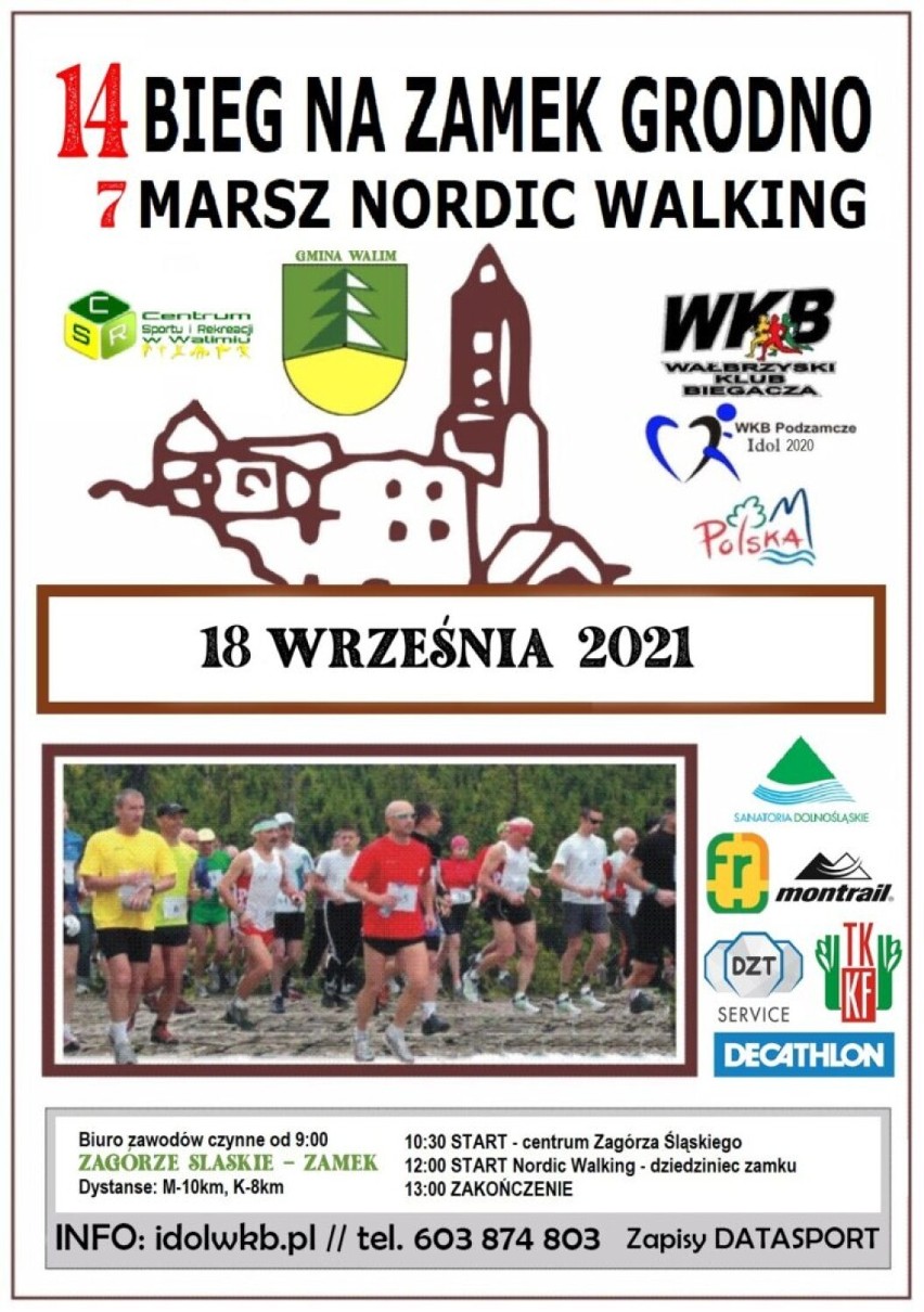 W sobotę 18 września 14. Bieg na Zamek Grodno i 7. Marsz Nordic Walking