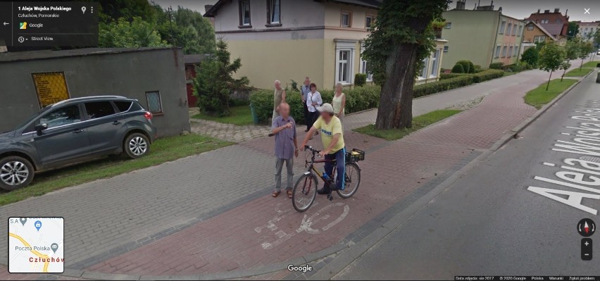 Przyłapani na ulicach Człuchowa! Mieszkańcy uchwyceni przez Google Street View