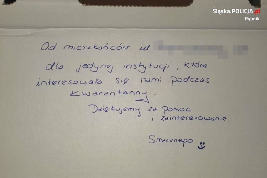 Tort dla policjantów z Gaszowic od mieszkańców na kwarantannie: "Dla jedynej instytucji, która interesowała się nami podczas kwarantanny"