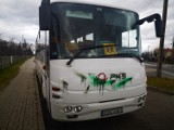 Gmina Szczerców. Graficiarz pomalował autobus. Dość szybko wpadł w ręce policji [FOTO]