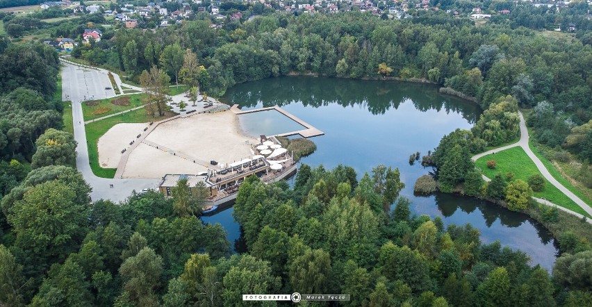 Zbiorniki w Parku Lisiniec w Częstochowie oraz zalew w...