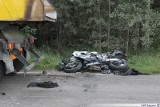 Hryniewicze: Śmierć 22-letni motocyklisty. Wbił się w tył TIR-a [zdjęcia]